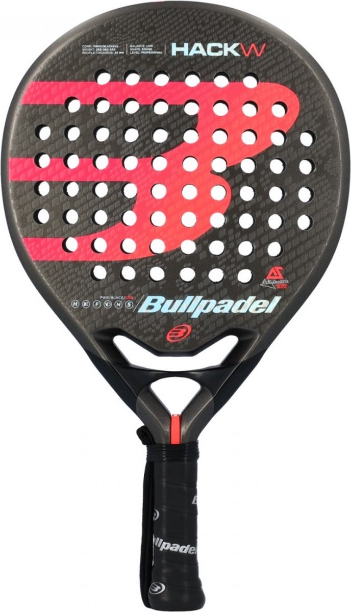 Bullpadel Hack Woman Padel Racket Zwart/Roze ''Ale Salazar''