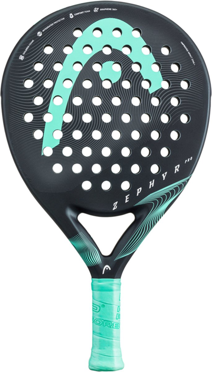 Head Zephyr Pro 2023 Padel Racket Black/Turquoise